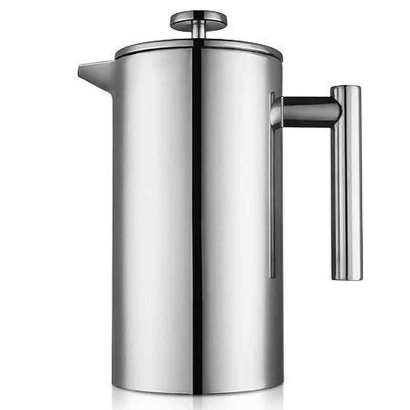 Meelio Stainless Steel French Press Coffee Maker 1500ml, Double-Wall Insulated Large French Coffee Press for travel campingï¼ŒLarge Capacity, ï¼ˆ50oz, Silverï¼‰ - Image 1